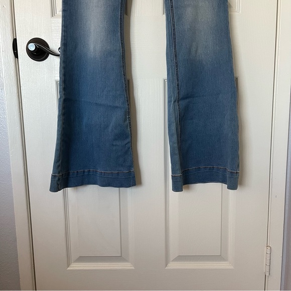 Vintage Y2K Forever 21 Lace Up Low Rise Wide Leg Premium Denim Jeans Size 26 - Picture 4 of 8